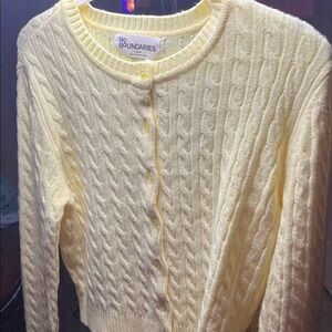 No Boundaries Women's Soft Yellow Cardigan
